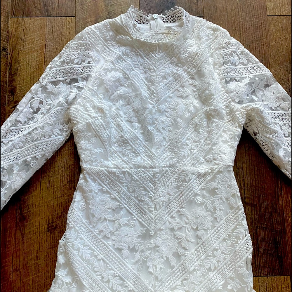 Just Me Lace Long Sleeve Lace Dress Sz Medium
